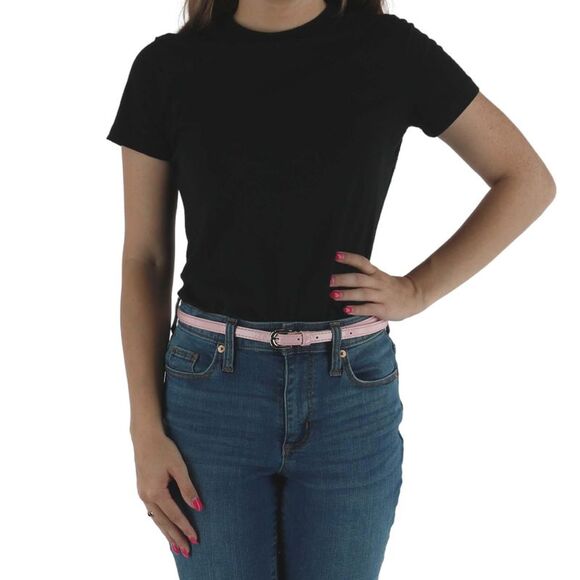 CTM Women's Skinny 1/2 Inch Dress Belt - Picture 3 of 4